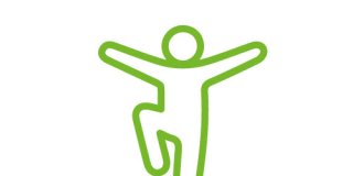 Eine Person, die auf einem Bein steht