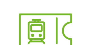 Eine Fahrkarte mit einem Zug