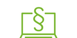 Laptop Bildschirm mit Paragraphen