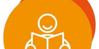 Icon mit einem lesenden Menschen